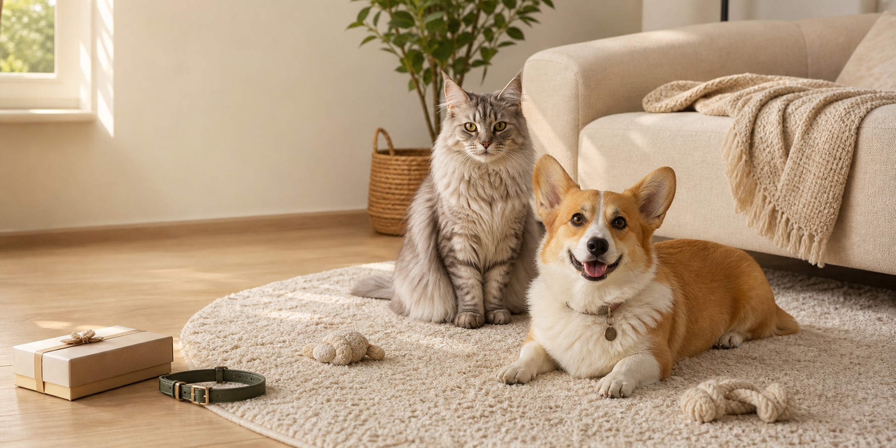 Pawluna cozy pet lifestyle scene